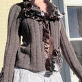 Gracia Brown Knit Subversive Sweater, Euro Style