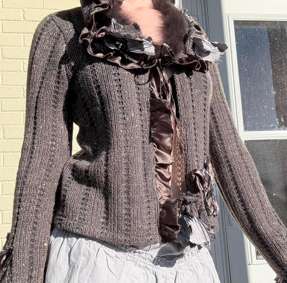 Gracia Brown Knit Subversive Sweater, Euro Style
