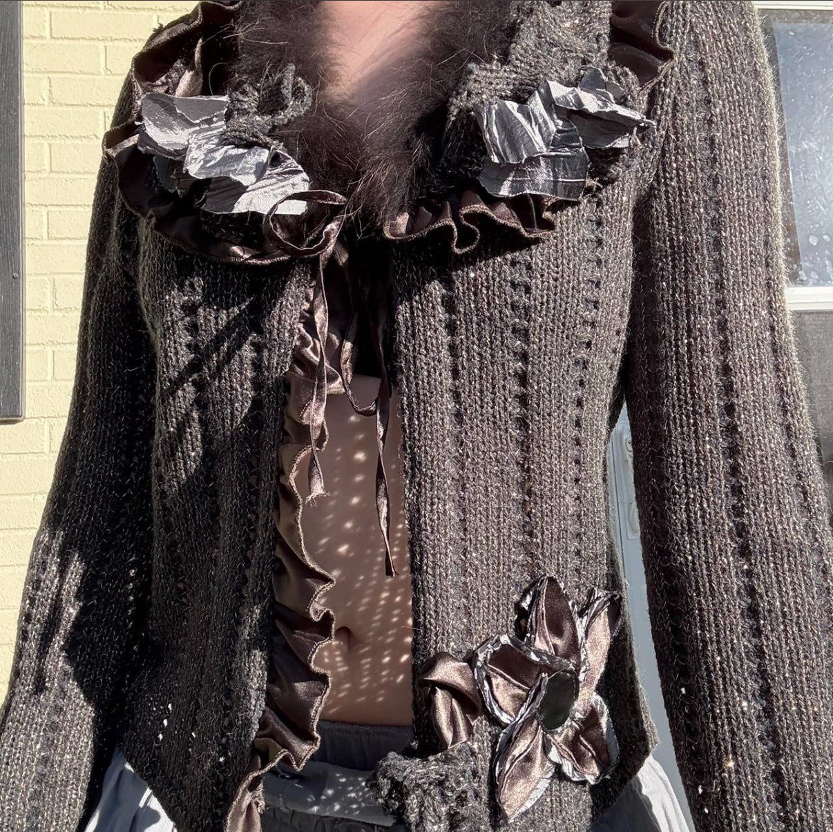 Gracia Brown Knit Subversive Sweater, Euro Style