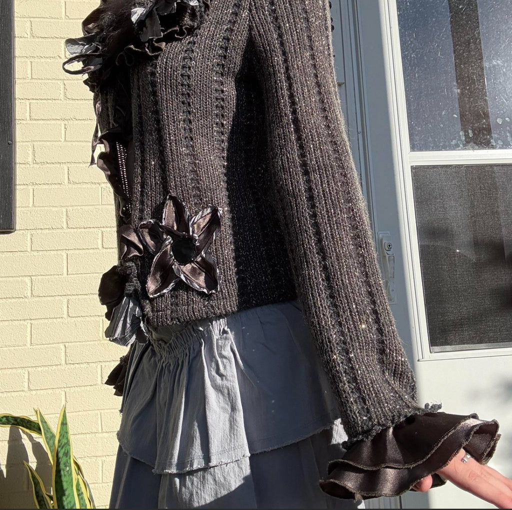 Gracia Brown Knit Subversive Sweater, Euro Style