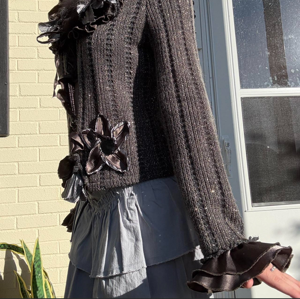 Gracia Brown Knit Subversive Sweater, Euro Style