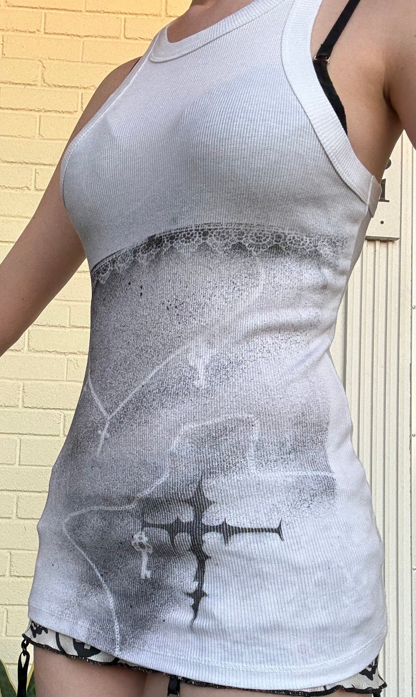 Handmade White Gothic Tank