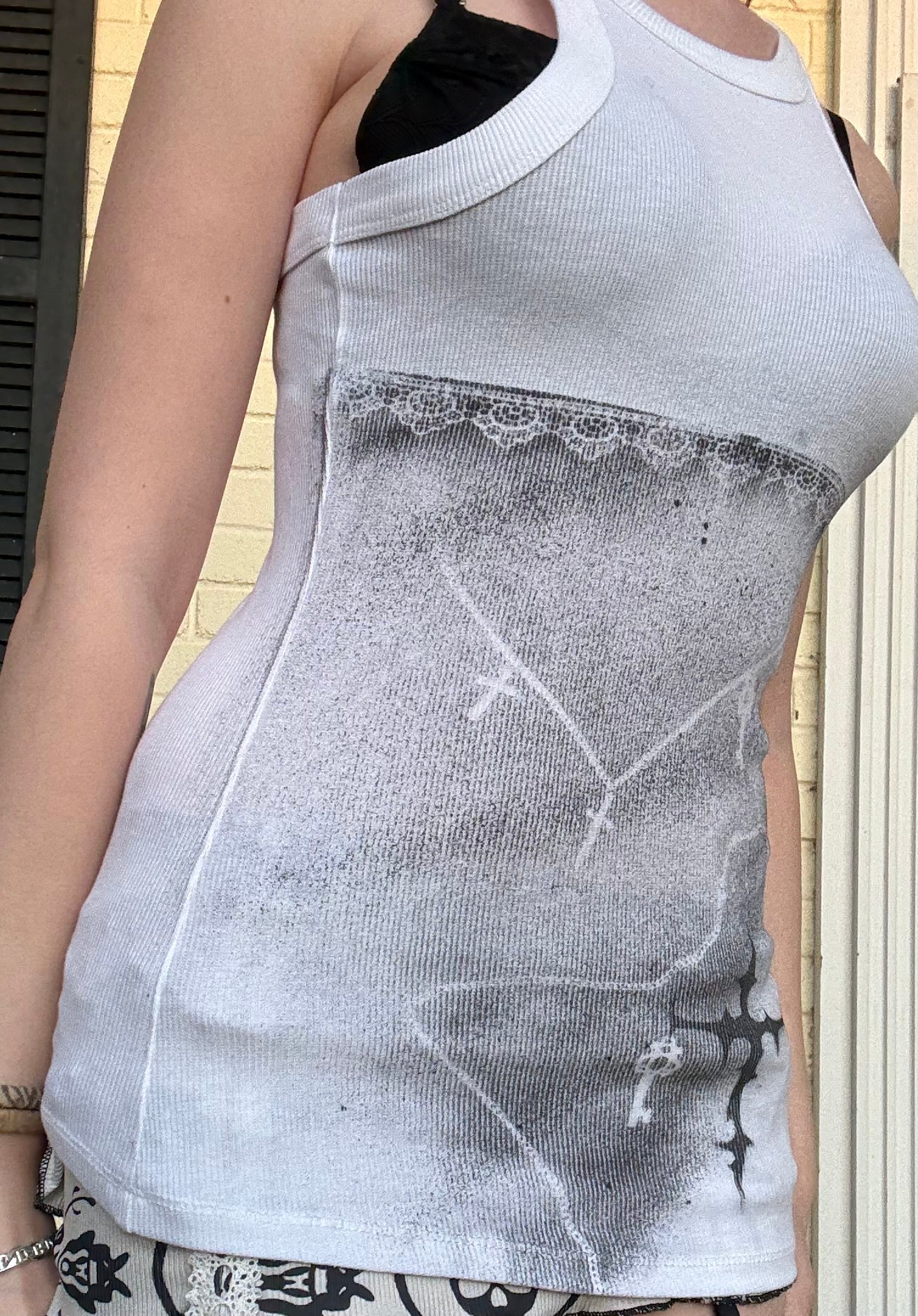 Handmade White Gothic Tank