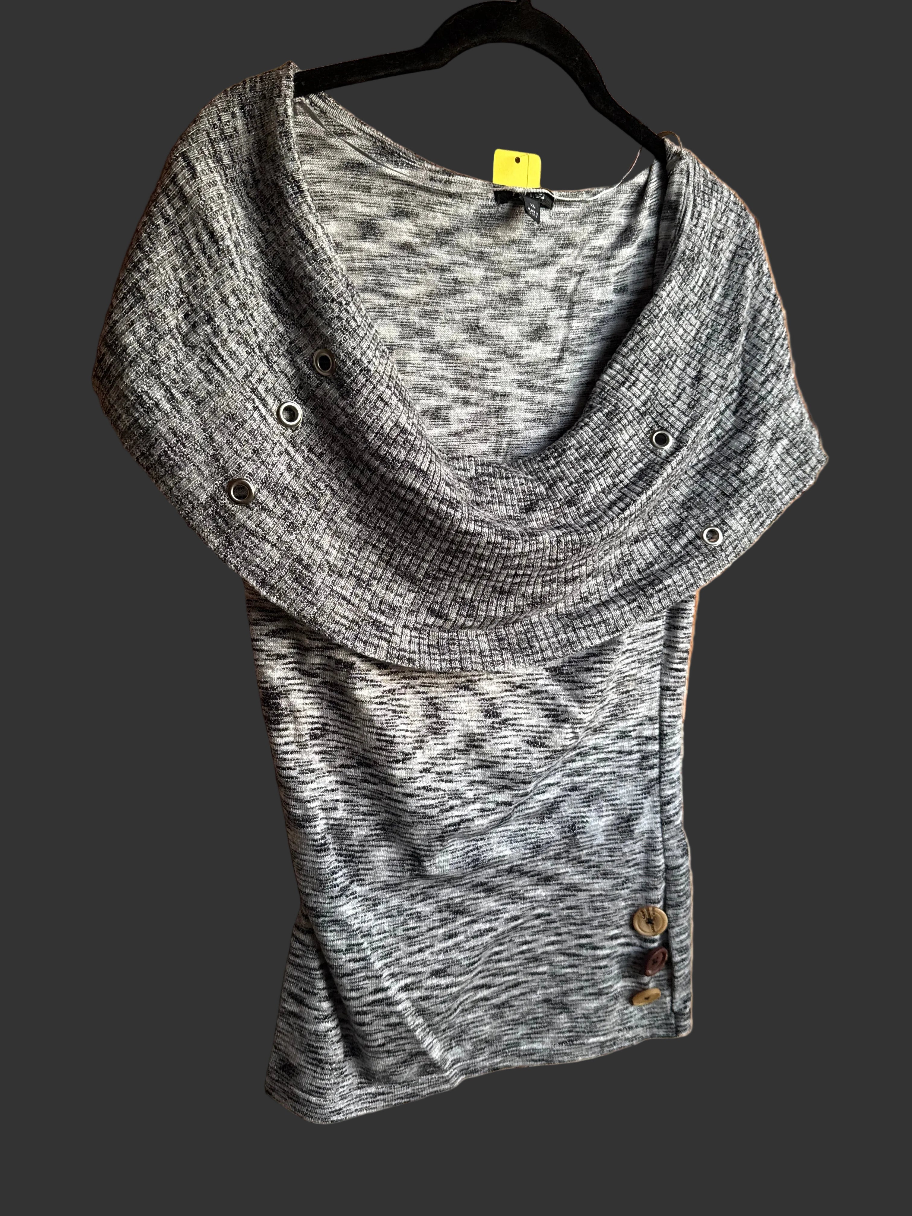 Handmade Grey Off-Shoulder Top