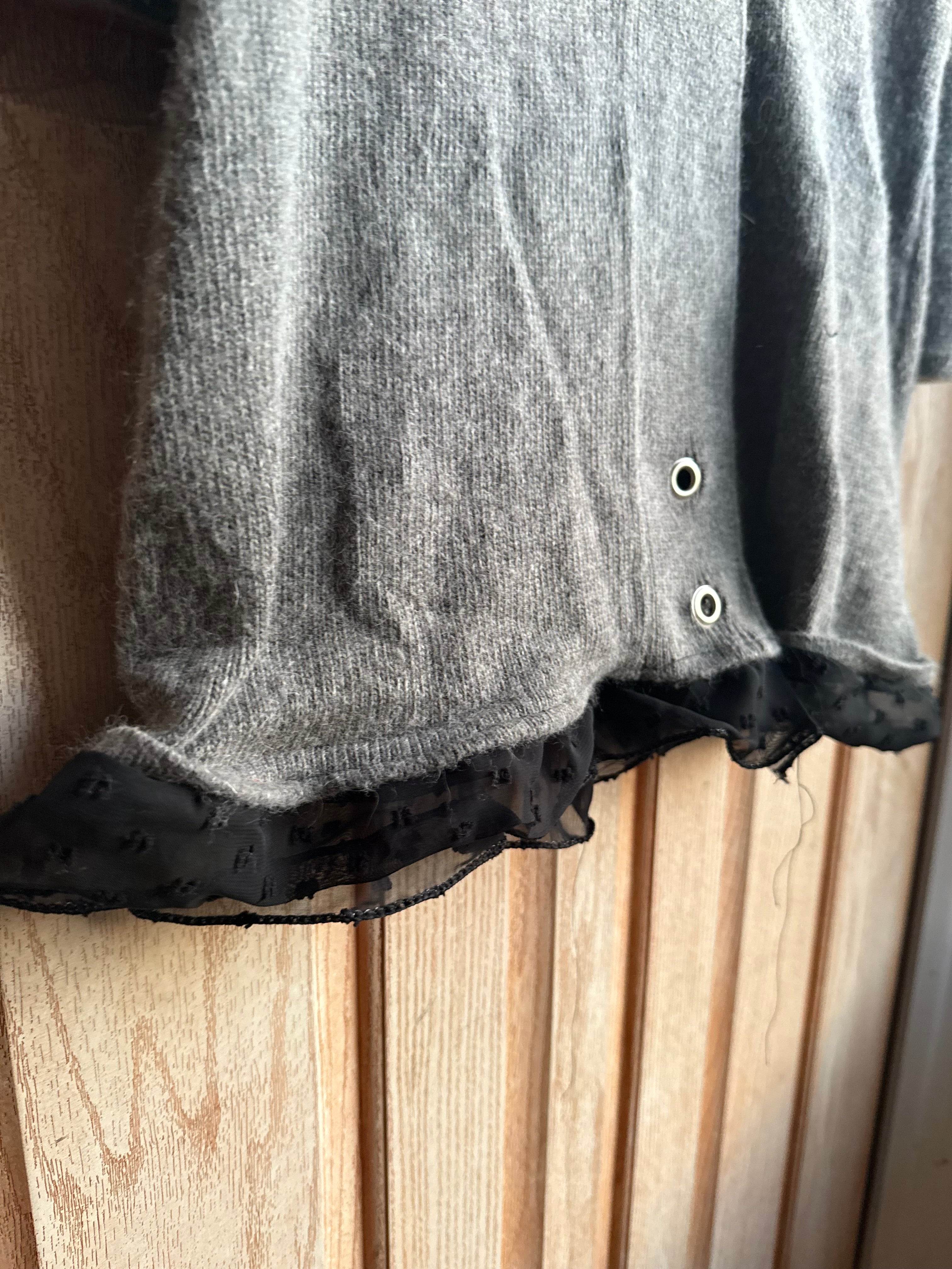 NYFW Collection- Handmade Grey Gothic Sweater