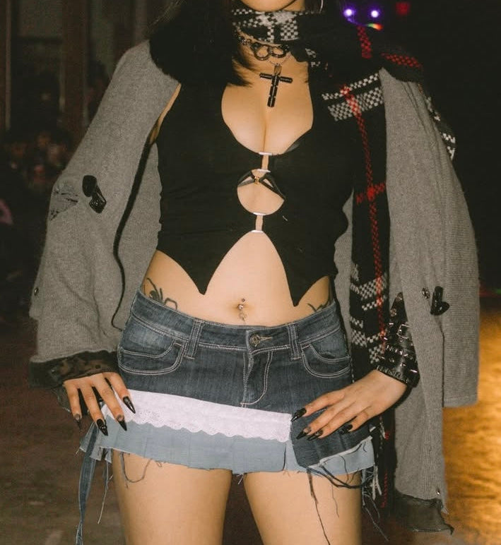 NYFW Collection- Handmade Grey Gothic Sweater