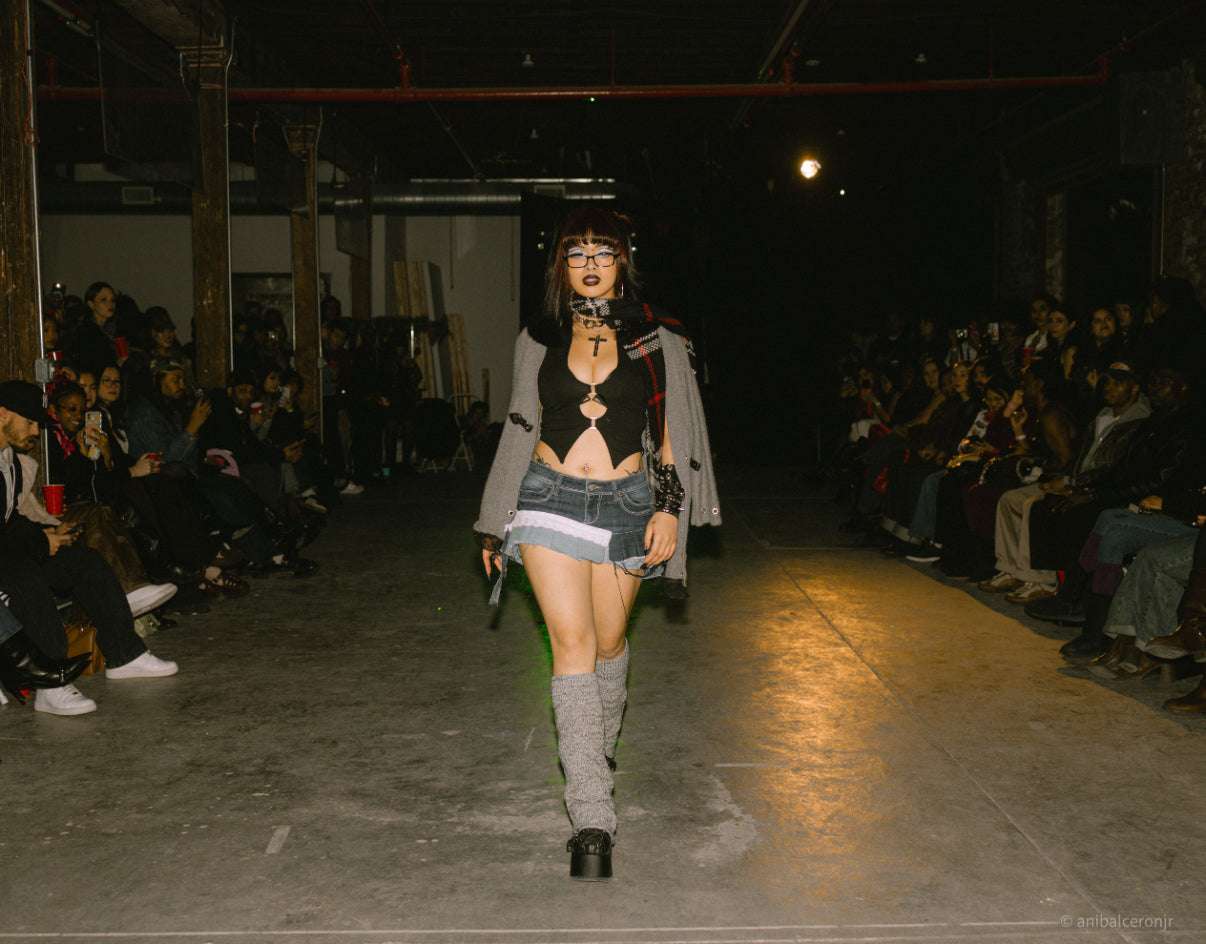 NYFW Collection- Handmade Grey Gothic Sweater